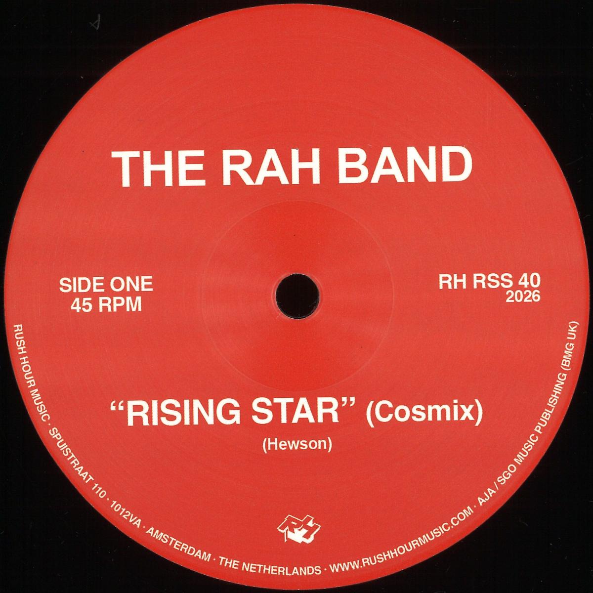 THE RAH BAND - (PRESALE 08/05/26) Rising Star / Deep Song (VINYL 12" Rush Hour RHRSS40) | NEW Mint (M) Mint (M)-