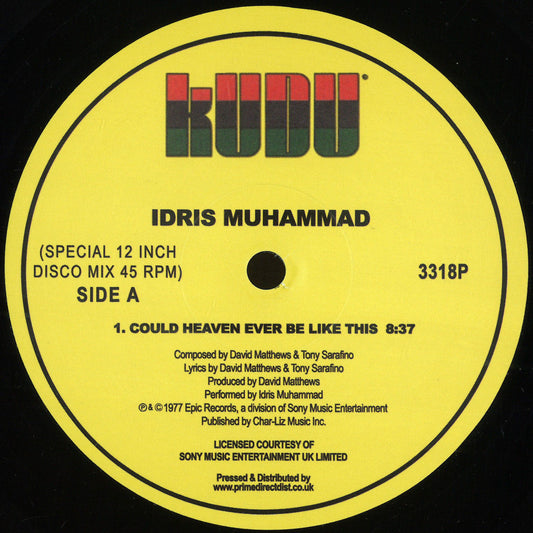 Idris Muhammad - Could Heaven Ever Be Like This / Tasty Cakes & Turn This Mutha Out (VINYL 12" KUDU 3318P) | NEW Mint (M) Mint (M)-