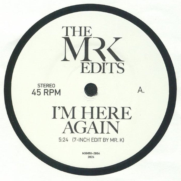 I'm Here Again / Time Of The Season 7" | Mint (M) Generic-