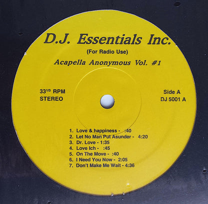 Acapella Anonymous Vol. #1 | Mint (M) Generic-