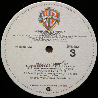 Ashford & Simpson - Performance | Near Mint (NM) Excellent (EX)-