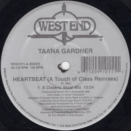Taana Gardner - Heartbeat (A Touch Of Class Remixes) 12" VINYL) | Near Mint (NM) Near Mint (NM)-