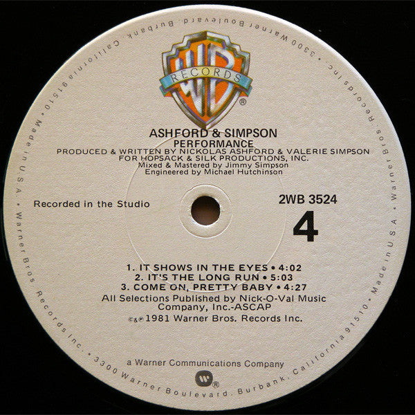 Ashford & Simpson - Performance | Near Mint (NM) Excellent (EX)-