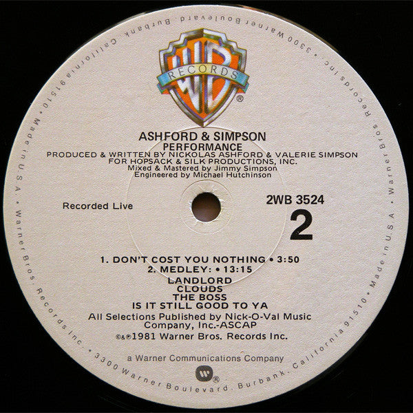 Ashford & Simpson - Performance | Near Mint (NM) Excellent (EX)-