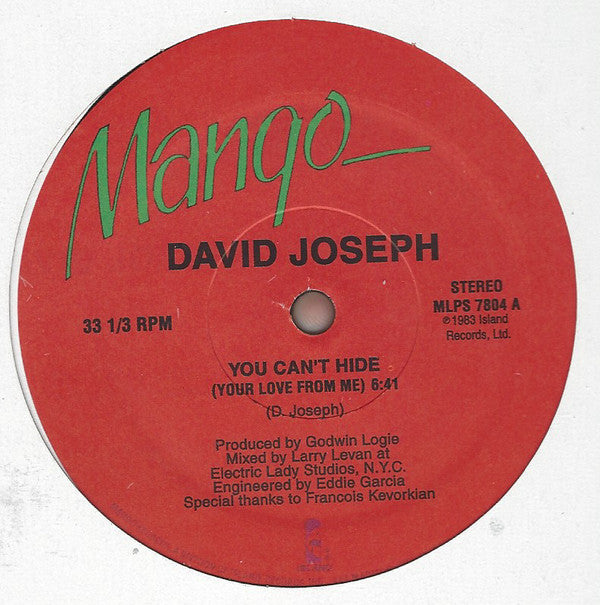 David Joseph - You Can't Hide (Your Love From Me) | Mint (M) Generic-