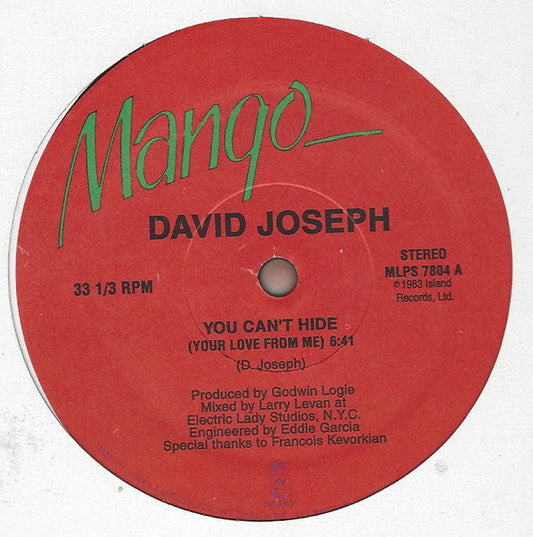 David Joseph - You Can't Hide (Your Love From Me) | Mint (M) Generic-