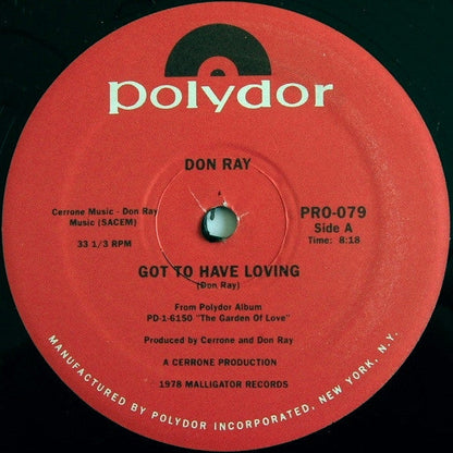 Don Ray Got To Have Loving / Standing In The Rain 12" Mint (M) Generic-