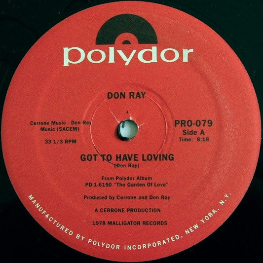 Don Ray Got To Have Loving / Standing In The Rain 12" Mint (M) Generic-