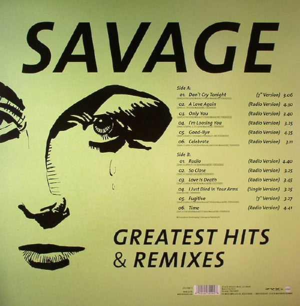 Savage Greatest Hits & Remixes 12" Mint (M) Mint (M)-