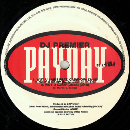 DJ Premier - Our Streets / WUT U SAID? | Mint (M) Mint (M)-