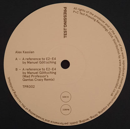 E2-E4 - A Reference To E2-E4 By Manuel Göttsching | Mint (M) Near Mint (NM)-