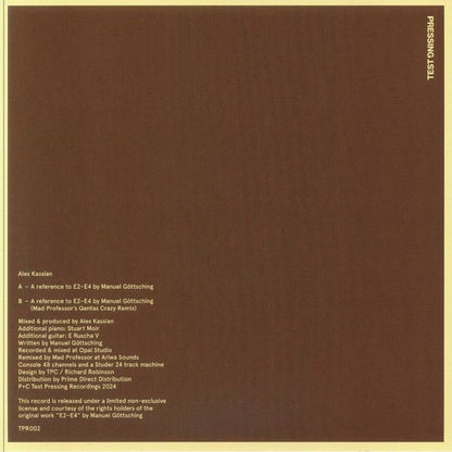 E2-E4 - A Reference To E2-E4 By Manuel Göttsching | Mint (M) Near Mint (NM)-