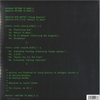 Craig Bratley - Return To Bass (VINYL LP Magic Feet MFLP01) | NEW Mint (M) Mint (M)-