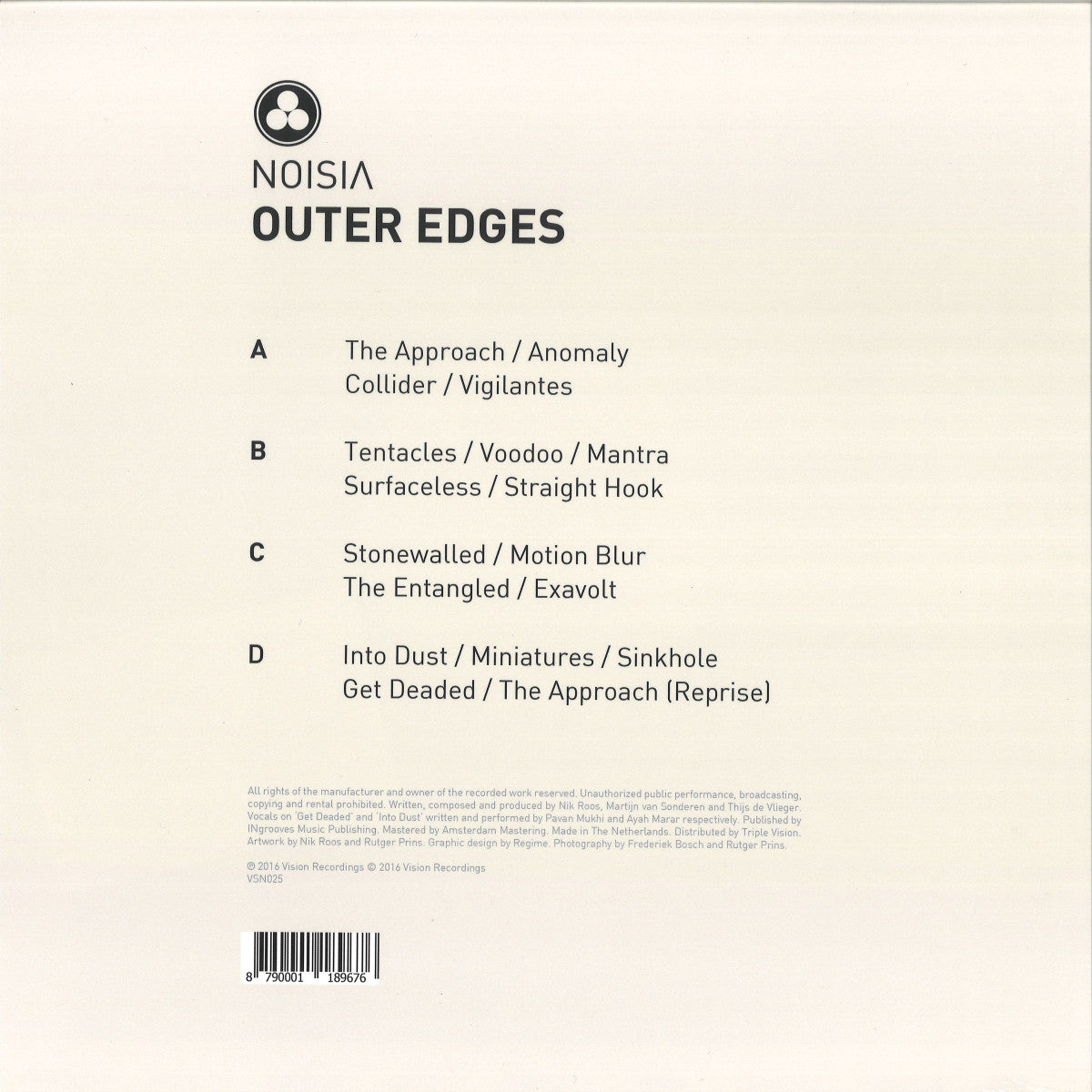 Noisia - Outer Edges (WHITE MARBLED VINYL 2xLP Vision VSN025VINYLR 2026) | Mint (M) Mint (M)-