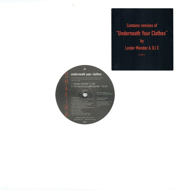 Underneath Your Clothes (Lester Mendez & DJ X Remixes) | Near Mint (NM)-
