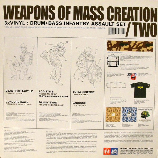 Various - Weapons Of Mass Creation Two (VINYL 2x12" - MISSING C/D HOSPITAL NHS88LP 2005) | USED Excellent (EX) Excellent (EX)-