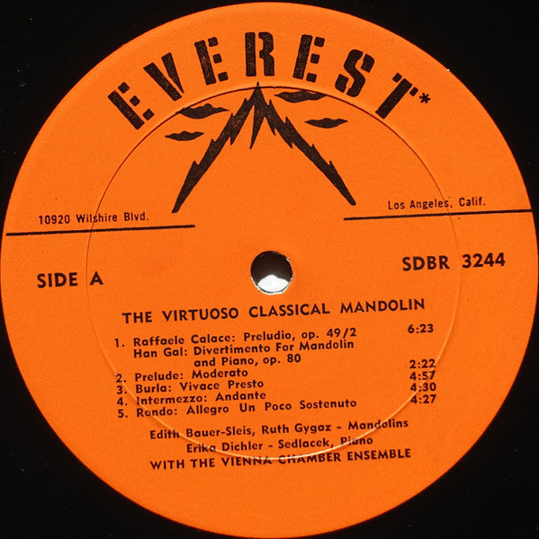 Edith Bauer-Slais With The Vienna Chamber Ensemble - The Virtuoso Classical Mandolin | Very Good Plus (VG+) Very Good Plus (VG+)-