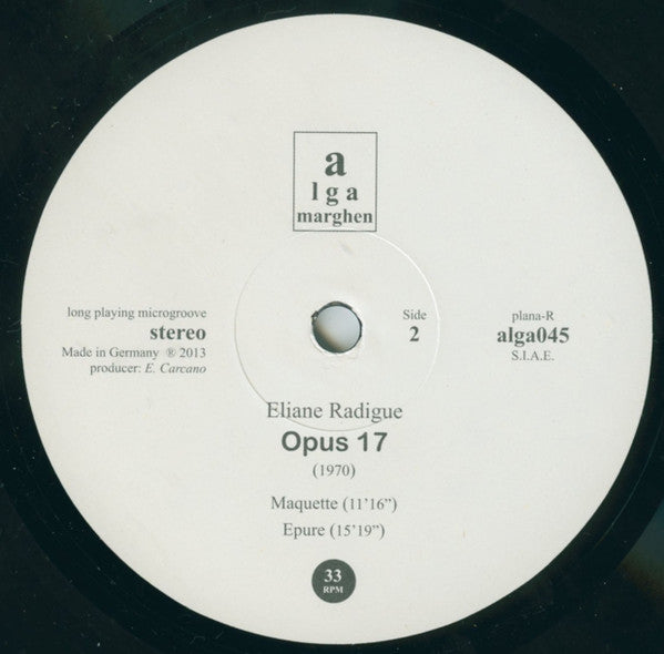 Eliane Radigue - Opus 17 | Mint (M) Mint (M)-