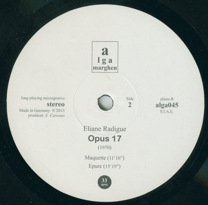 Eliane Radigue - Opus 17 | Mint (M) Mint (M)-