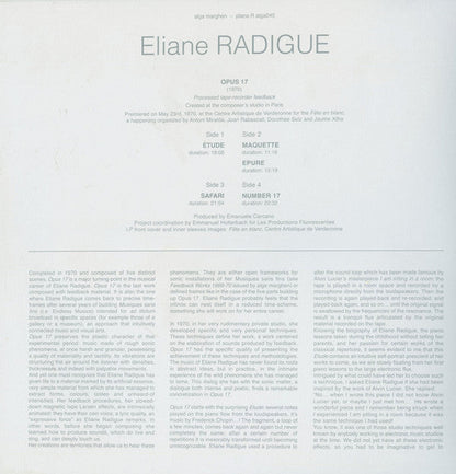 Eliane Radigue - Opus 17 | Mint (M) Mint (M)-