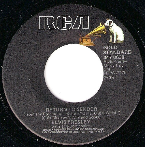 Elvis Presley With The Jordanaires - Return To Sender | Near Mint (NM) Near Mint (NM)--