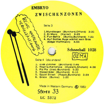 Embryo (3) - La Blama Sparozzi | Mint (M) Mint (M)-