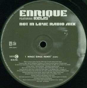 Enrique Iglesias Featuring Kelis - Not In Love Radio Mix (Black) | Very Good Plus (VG+) Very Good (VG)-