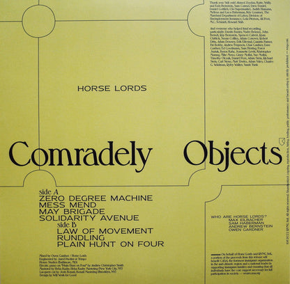 Horse Lords - Comradely Objects (Ltd White VInyl) | Mint (M) Mint (M)-