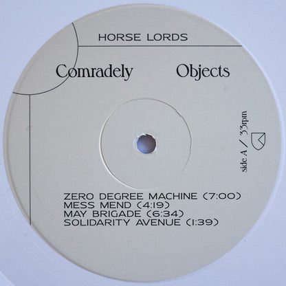 Horse Lords - Comradely Objects (Ltd White VInyl) | Mint (M) Mint (M)-