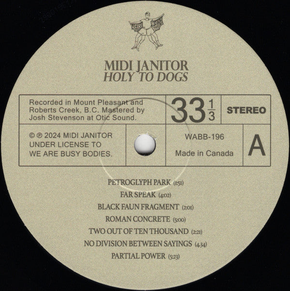 The MIDI Janitor - Holy To Dogs (VINYL) | Mint (M) Mint (M)-