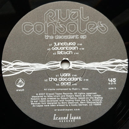 Rival Consoles - The Decadent EP | Mint (M) Mint (M)-