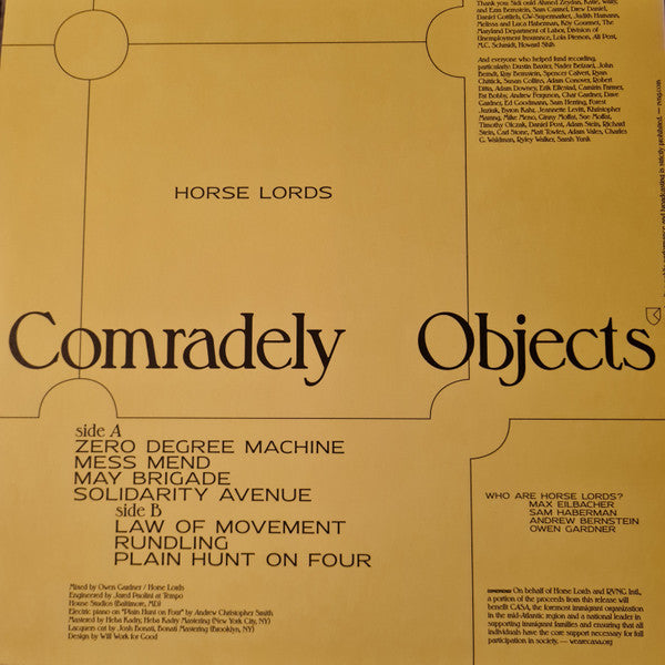 Horse Lords - Comradely Objects (Black Vinyl) | Mint (M) Mint (M)-