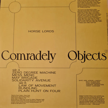 Horse Lords - Comradely Objects (Black Vinyl) | Mint (M) Mint (M)-