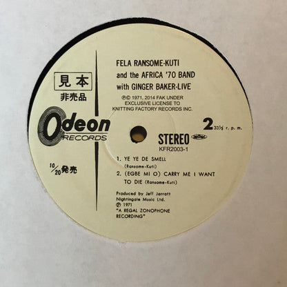 Fela Kuti And Africa 70 With Ginger Baker Live! Knitting Factory Records, Odeon LP, Album, RE Mint (M) Mint (M)-