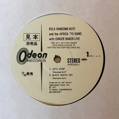 Fela Kuti And Africa 70 With Ginger Baker Live! Knitting Factory Records, Odeon LP, Album, RE Mint (M) Mint (M)-