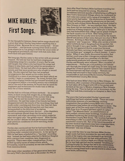Michael Hurley - First Songs (VINYL LP REISSUE) | Mint (M) Mint (M)-