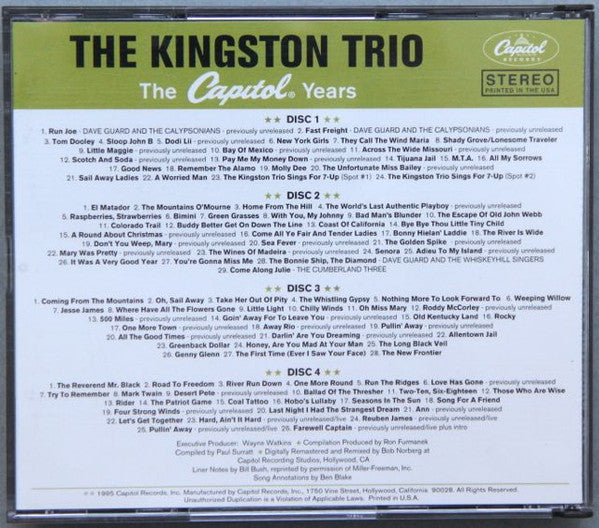 Kingston Trio - The Capitol Years | Very Good Plus (VG+)-