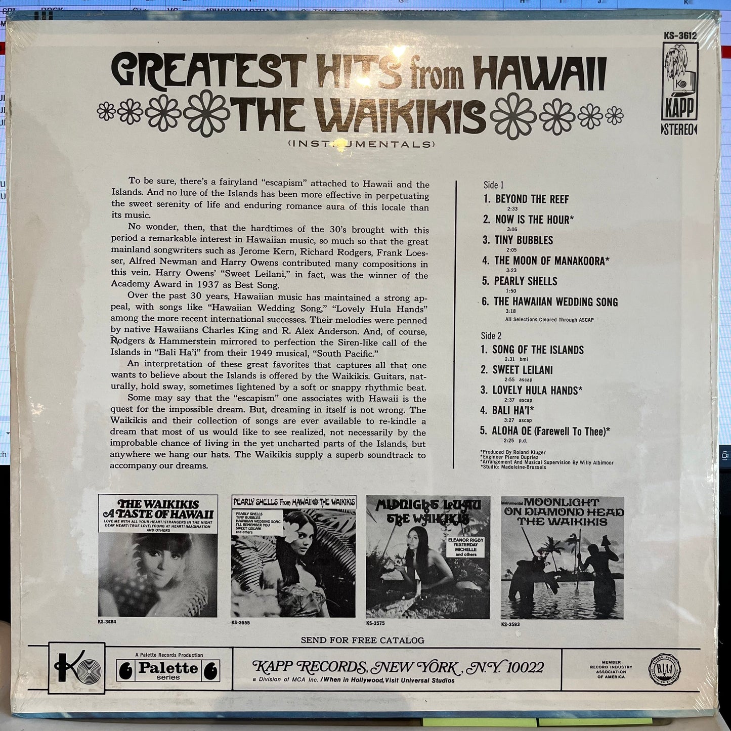 Greatest Hits From Hawaii (Instrumentals) *SEALED* | Mint (M) Mint (M)-