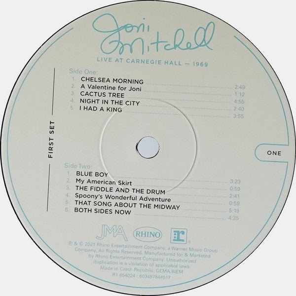 Joni Mitchell - Live At Carnegie Hall - 1969 (3xVINYL) *DISCOUNT COPY* | Mint (M) Mint (M)-