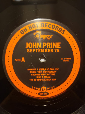 John Prine - September 78 (VINYL) | Mint (M) Mint (M)-