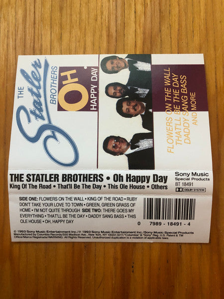 The Statler Brothers - Oh, Happy Day (CASSETTE) | Mint (M) Mint (M)-