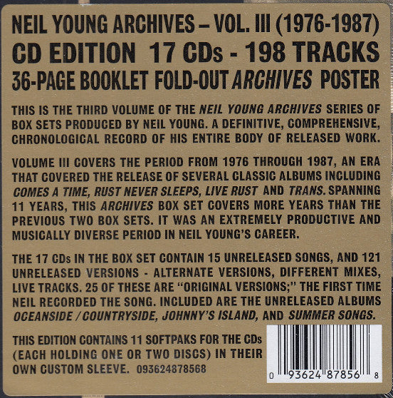 Neil Young Archives Vol. III (1976-1987) (BOX SET) | Mint (M) Mint (M)-