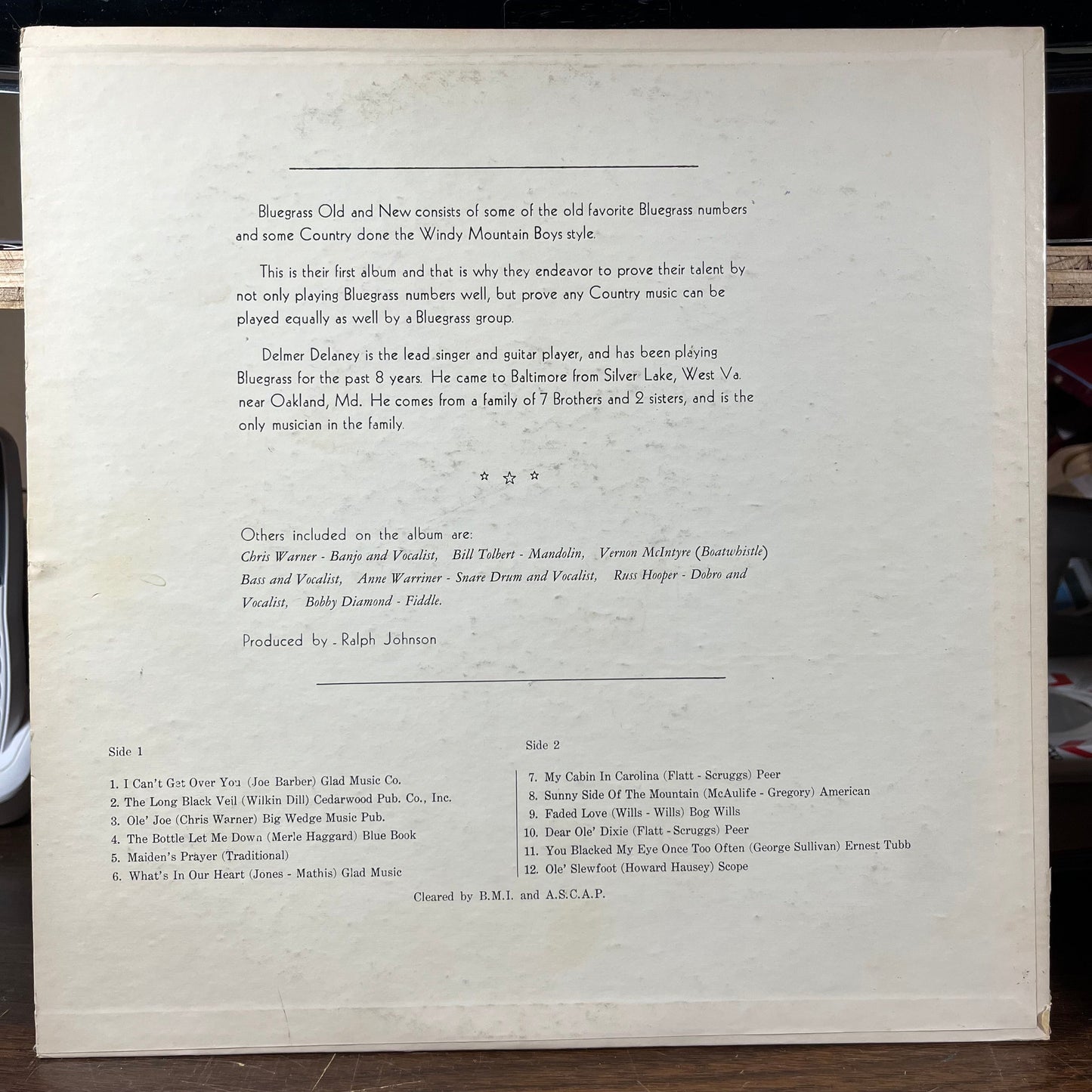 Delmer Delaney And The Windy Mountain Boys - Bluegrass Old And New *SIGNED BY BILL TOLBERT* | Excellent+ (EX+) Excellent (EX)-