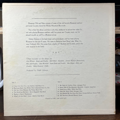 Delmer Delaney And The Windy Mountain Boys - Bluegrass Old And New *SIGNED BY BILL TOLBERT* | Excellent+ (EX+) Excellent (EX)-