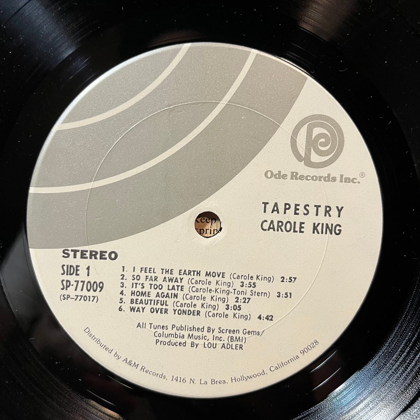 Carole King - Tapestry (VINYL LP ODE SP-77009 1971) | USED Excellent+ (EX+) Very Good Plus (VG+)-
