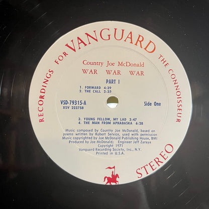 Country Joe McDonald - War War War (VINYL) | Near Mint- (NM-) Excellent+ (EX+)-