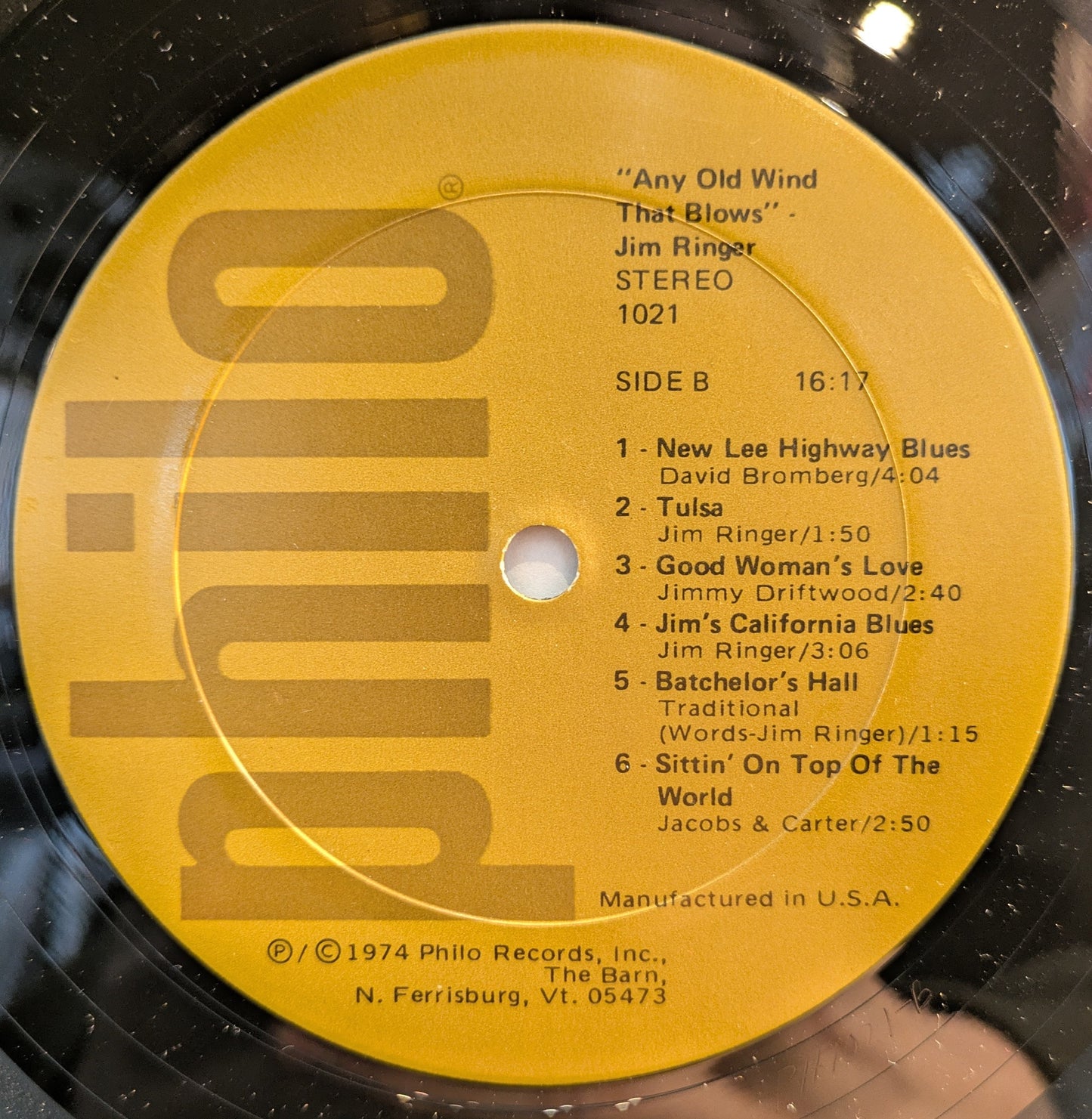 Jim Ringer - Any Old Wind That Blows (VINYL) | Near Mint (NM) Excellent (EX)-