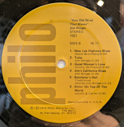 Jim Ringer - Any Old Wind That Blows (VINYL) | Near Mint (NM) Excellent (EX)-