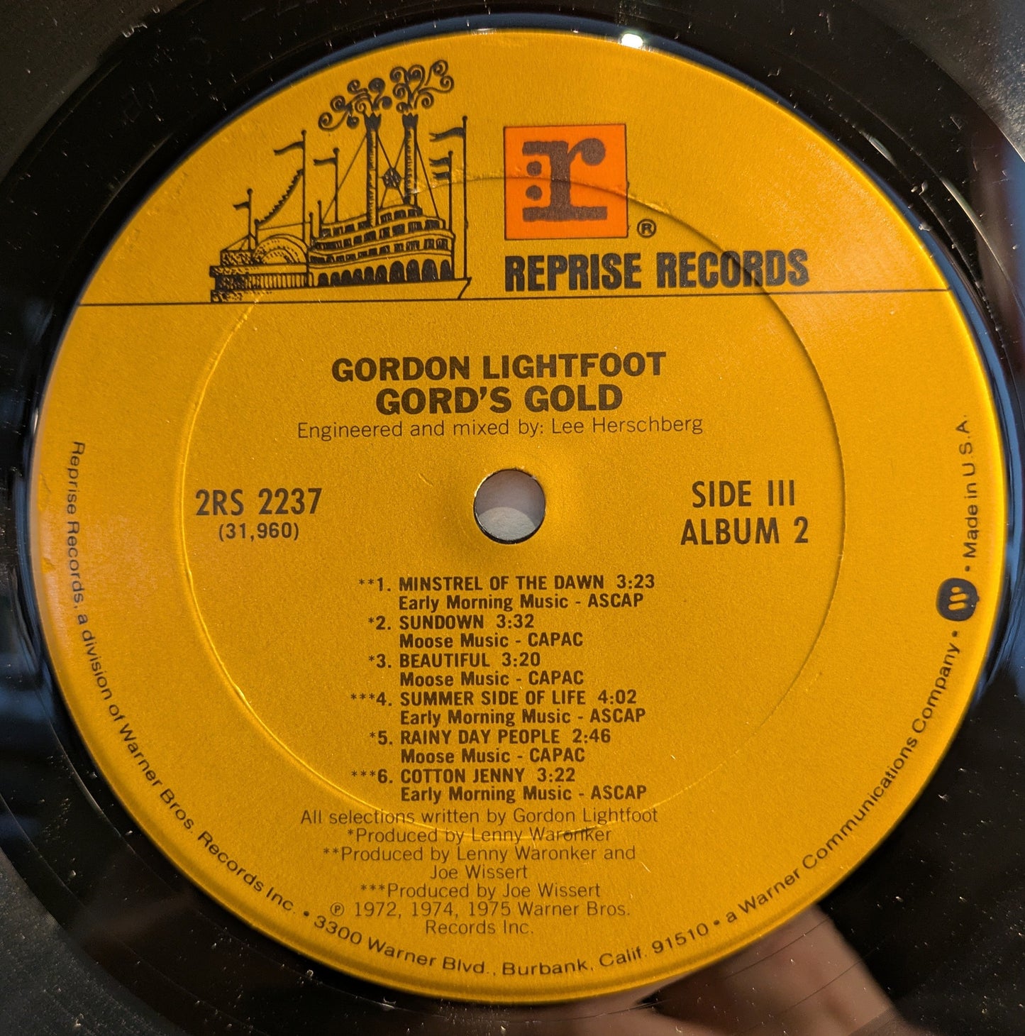 Gordon Lightfoot - Gord's Gold (2xVINYL) | Near Mint (NM) Very Good Plus (VG+)-