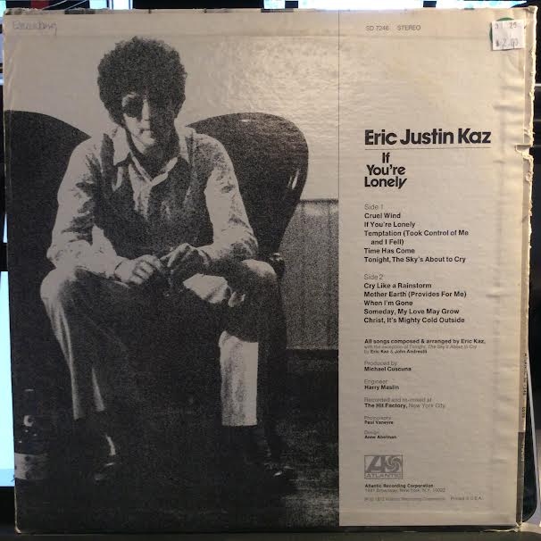 Eric Kaz - If You're Lonely (VINYL) | Near Mint- (NM-) Very Good Plus (VG+)-